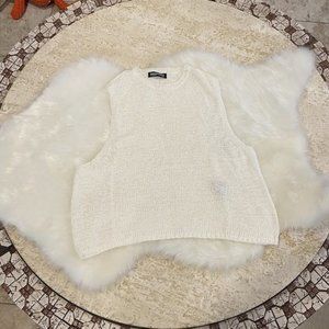 Sweater White Sleeveless American Apparel XS